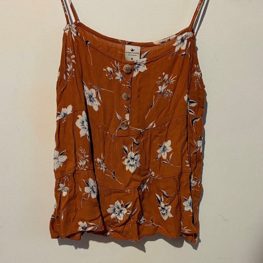 Paper Crane Floral Camisole - Burnt Orange